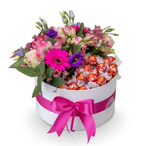 Květinový box s mléčnou čokoládou